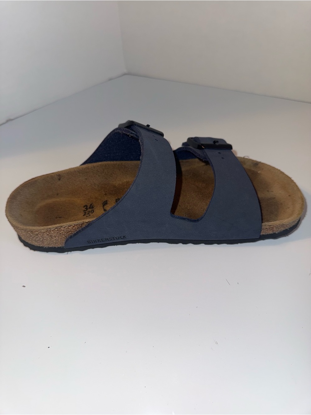 BIRKENSTOCK Classic Navy Suede Adjustable Double Strap Slide 34 - Picture 5 of 6